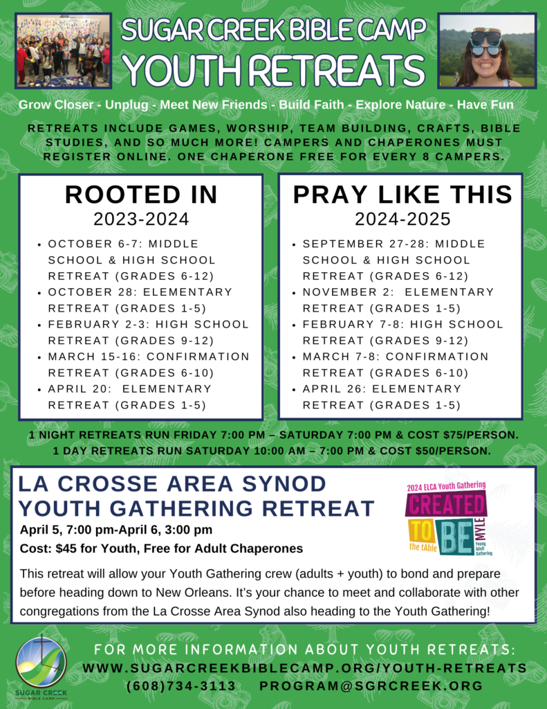 24 & 25 youth retreats
